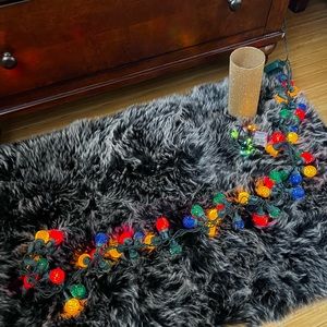 Holiday lighting bundle Christmas glitter candle holder & string lights